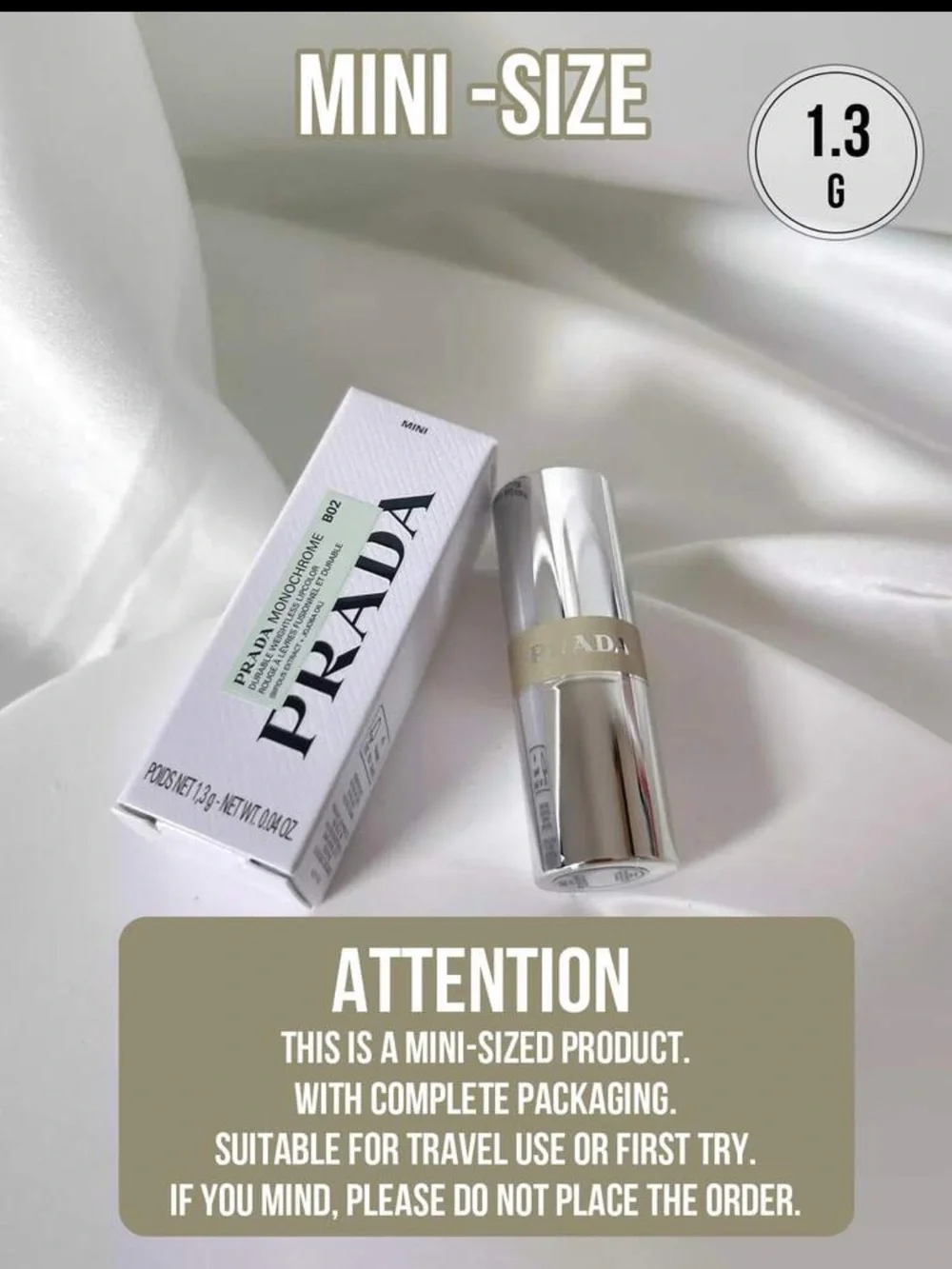 Prada Radiant High-Intensity Lipcolor B02 Soft Pink Brown